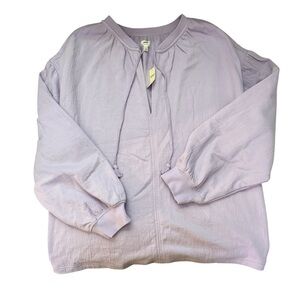 Aerie Lavender Long Sleeve Peasant Top Size Medium